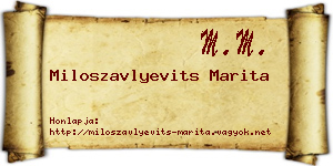 Miloszavlyevits Marita névjegykártya